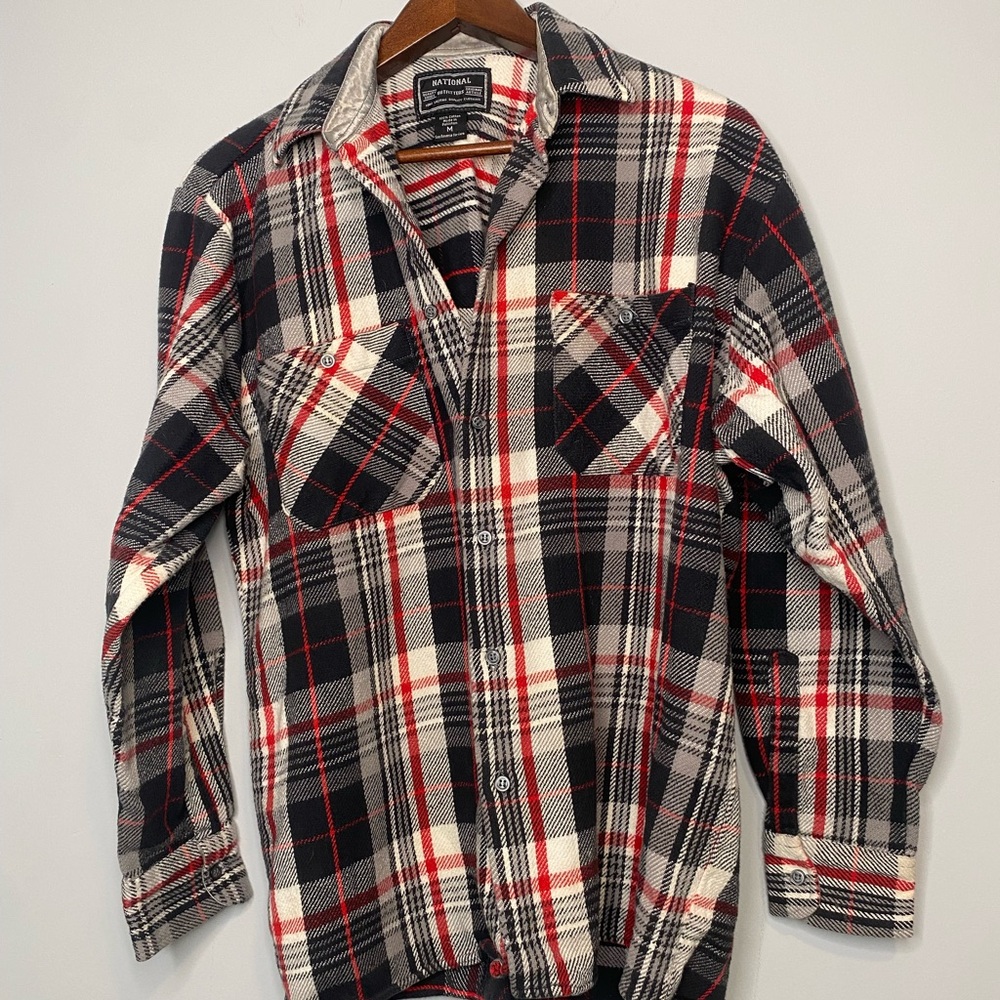 National Outfitters Men's Plaid Casual Button Down Flannel Shirt Size Medium